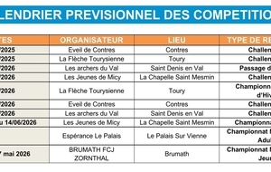 Calendrier 2025/2026