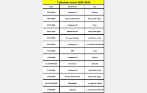 Calendrier 2025/2026