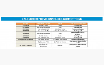 Calendrier 2025/2026
